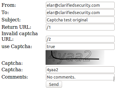 CVE-2016-8600 dotCMS - captcha bypass by reusing valid code - email form