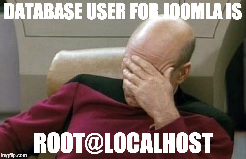 When you find out that Joomla is using root as database user